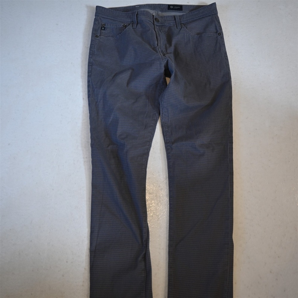 Adriano Goldschmid 34x34 Tellis Modern Slim Gray Houndstooth Stretch Mens Jeans